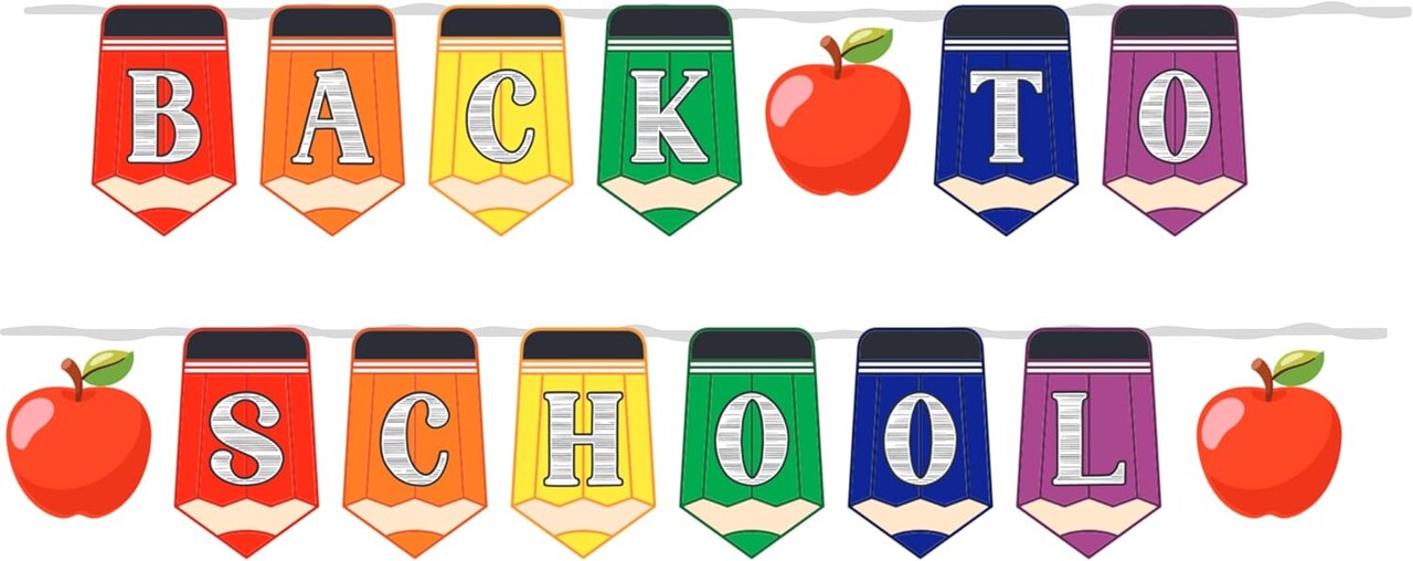 4E's Novelty Back to Classroom Decorations Banners, 2 Strings 10ft Welcome Back to School Banner